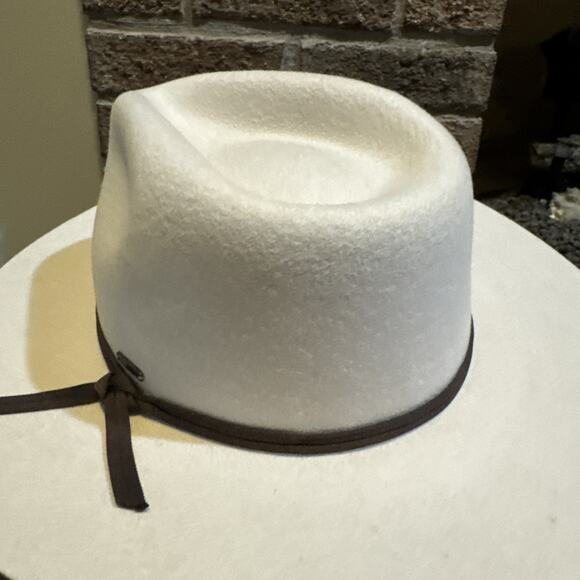 Brixton Cohen Cowboy Hat Mens Size Small (7) Dove 100% Felt Leather - Picture 10 of 16